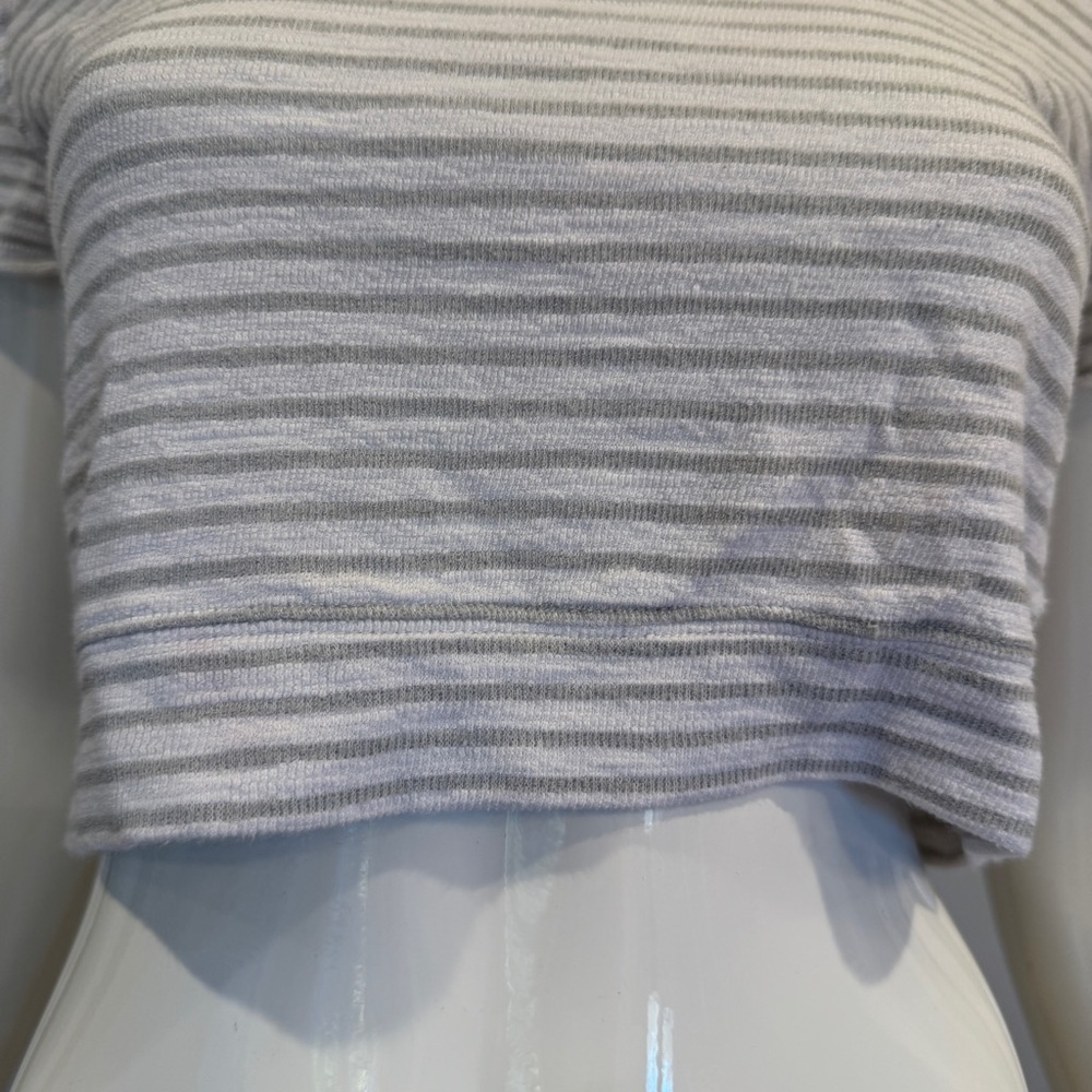 Free People We The Free Striped Sabrina Short Sleeve Cropped Top - Picture 3 of 9
